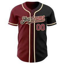 Загрузить изображение в средство просмотра галереи, Custom Black Crimson-City Cream Authentic Gradient Fashion Baseball Jersey