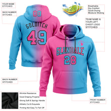 Загрузить изображение в средство просмотра галереи, Custom Stitched Sky Blue Pink-Black Gradient Fashion Sports Pullover Sweatshirt Hoodie