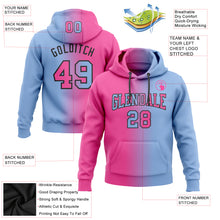 Загрузить изображение в средство просмотра галереи, Custom Stitched Light Blue Pink-Black Gradient Fashion Sports Pullover Sweatshirt Hoodie