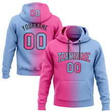 Загрузить изображение в средство просмотра галереи, Custom Stitched Light Blue Pink-Black Gradient Fashion Sports Pullover Sweatshirt Hoodie