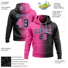 Загрузить изображение в средство просмотра галереи, Custom Stitched Black Pink-Light Blue Gradient Fashion Sports Pullover Sweatshirt Hoodie