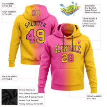 Загрузить изображение в средство просмотра галереи, Custom Stitched Yellow Pink-Black Gradient Fashion Sports Pullover Sweatshirt Hoodie