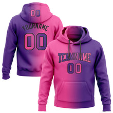 Загрузить изображение в средство просмотра галереи, Custom Stitched Purple Pink-Black Gradient Fashion Sports Pullover Sweatshirt Hoodie