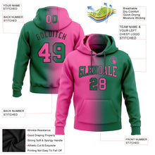 Загрузить изображение в средство просмотра галереи, Custom Stitched Kelly Green Pink-Black Gradient Fashion Sports Pullover Sweatshirt Hoodie