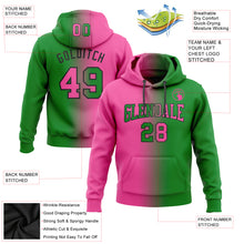 Загрузить изображение в средство просмотра галереи, Custom Stitched Grass Green Pink-Black Gradient Fashion Sports Pullover Sweatshirt Hoodie
