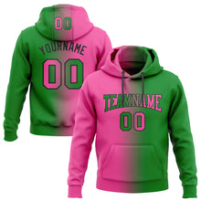 Загрузить изображение в средство просмотра галереи, Custom Stitched Grass Green Pink-Black Gradient Fashion Sports Pullover Sweatshirt Hoodie