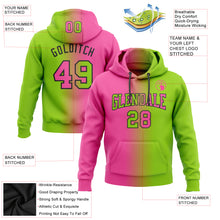 Загрузить изображение в средство просмотра галереи, Custom Stitched Neon Green Pink-Black Gradient Fashion Sports Pullover Sweatshirt Hoodie