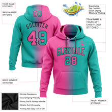 Загрузить изображение в средство просмотра галереи, Custom Stitched Aqua Pink-Black Gradient Fashion Sports Pullover Sweatshirt Hoodie