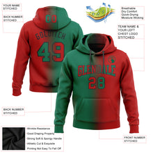 Загрузить изображение в средство просмотра галереи, Custom Stitched Red Kelly Green-Black Gradient Fashion Sports Pullover Sweatshirt Hoodie