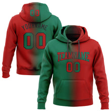 Загрузить изображение в средство просмотра галереи, Custom Stitched Red Kelly Green-Black Gradient Fashion Sports Pullover Sweatshirt Hoodie