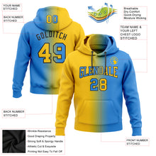 Загрузить изображение в средство просмотра галереи, Custom Stitched Powder Blue Yellow-Black Gradient Fashion Sports Pullover Sweatshirt Hoodie