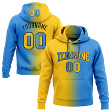 Загрузить изображение в средство просмотра галереи, Custom Stitched Powder Blue Yellow-Black Gradient Fashion Sports Pullover Sweatshirt Hoodie