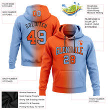 Загрузить изображение в средство просмотра галереи, Custom Stitched Light Blue Orange-Black Gradient Fashion Sports Pullover Sweatshirt Hoodie