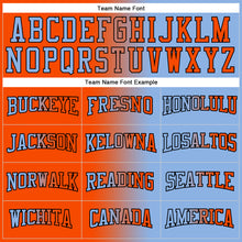 Загрузить изображение в средство просмотра галереи, Custom Stitched Light Blue Orange-Black Gradient Fashion Sports Pullover Sweatshirt Hoodie