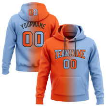 Загрузить изображение в средство просмотра галереи, Custom Stitched Light Blue Orange-Black Gradient Fashion Sports Pullover Sweatshirt Hoodie