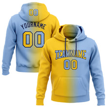 Загрузить изображение в средство просмотра галереи, Custom Stitched Light Blue Yellow-Navy Gradient Fashion Sports Pullover Sweatshirt Hoodie