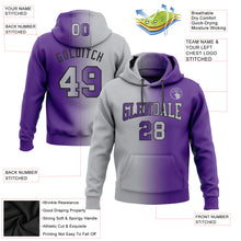 Загрузить изображение в средство просмотра галереи, Custom Stitched Purple Gray-Black Gradient Fashion Sports Pullover Sweatshirt Hoodie