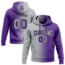 Загрузить изображение в средство просмотра галереи, Custom Stitched Purple Gray-Black Gradient Fashion Sports Pullover Sweatshirt Hoodie