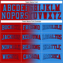 Загрузить изображение в средство просмотра галереи, Custom Stitched Powder Blue Red-Navy Gradient Fashion Sports Pullover Sweatshirt Hoodie