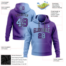 Загрузить изображение в средство просмотра галереи, Custom Stitched Purple Light Blue-Black Gradient Fashion Sports Pullover Sweatshirt Hoodie