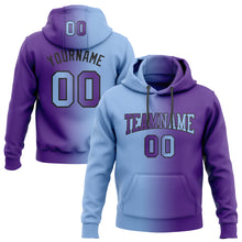 Загрузить изображение в средство просмотра галереи, Custom Stitched Purple Light Blue-Black Gradient Fashion Sports Pullover Sweatshirt Hoodie