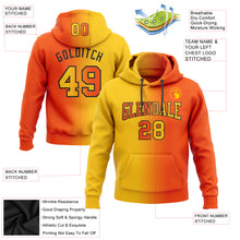 Загрузить изображение в средство просмотра галереи, Custom Stitched Orange Yellow-Black Gradient Fashion Sports Pullover Sweatshirt Hoodie