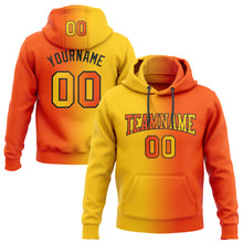 Загрузить изображение в средство просмотра галереи, Custom Stitched Orange Yellow-Black Gradient Fashion Sports Pullover Sweatshirt Hoodie