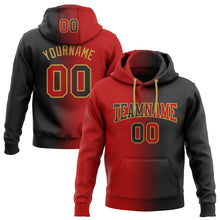 Загрузить изображение в средство просмотра галереи, Custom Stitched Black Red-Old Gold Gradient Fashion Sports Pullover Sweatshirt Hoodie