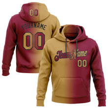 Загрузить изображение в средство просмотра галереи, Custom Stitched Maroon Old Gold-Black Gradient Fashion Sports Pullover Sweatshirt Hoodie