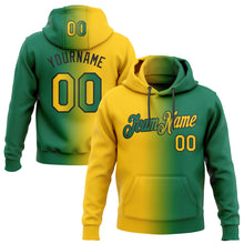 Charger l'image dans la galerie, Custom Stitched Kelly Green Yellow-Black Gradient Fashion Sports Pullover Sweatshirt Hoodie