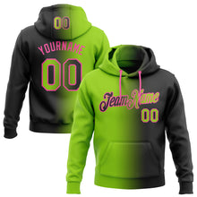 Загрузить изображение в средство просмотра галереи, Custom Stitched Black Neon Green-Pink Gradient Fashion Sports Pullover Sweatshirt Hoodie
