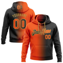 Загрузить изображение в средство просмотра галереи, Custom Stitched Black Orange-Old Gold Gradient Fashion Sports Pullover Sweatshirt Hoodie