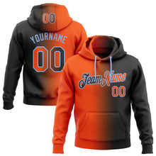 Загрузить изображение в средство просмотра галереи, Custom Stitched Black Orange-Light Blue Gradient Fashion Sports Pullover Sweatshirt Hoodie