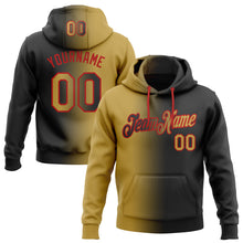 Загрузить изображение в средство просмотра галереи, Custom Stitched Black Old Gold-Red Gradient Fashion Sports Pullover Sweatshirt Hoodie
