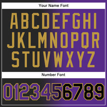 Загрузить изображение в средство просмотра галереи, Custom Stitched Black Purple-Old Gold Gradient Fashion Sports Pullover Sweatshirt Hoodie