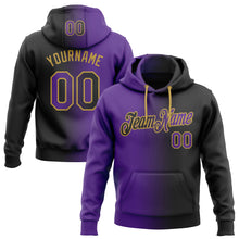 Загрузить изображение в средство просмотра галереи, Custom Stitched Black Purple-Old Gold Gradient Fashion Sports Pullover Sweatshirt Hoodie
