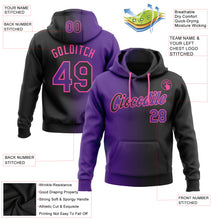 Load image into Gallery viewer, Custom Stitched Black Purple-Pink Gradient Fashion Sports Pullover Sweatshirt Hoodie

