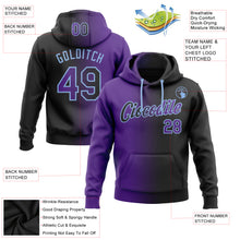 Загрузить изображение в средство просмотра галереи, Custom Stitched Black Purple-Light Blue Gradient Fashion Sports Pullover Sweatshirt Hoodie
