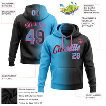 Load image into Gallery viewer, Custom Stitched Black Sky Blue-Pink Gradient Fashion Sports Pullover Sweatshirt Hoodie
