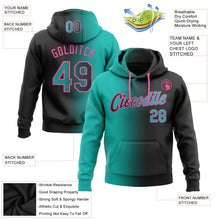 Загрузить изображение в средство просмотра галереи, Custom Stitched Black Aqua-Pink Gradient Fashion Sports Pullover Sweatshirt Hoodie