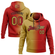 Загрузить изображение в средство просмотра галереи, Custom Stitched Red Old Gold-Black Gradient Fashion Sports Pullover Sweatshirt Hoodie