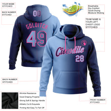 Загрузить изображение в средство просмотра галереи, Custom Stitched Navy Light Blue-Pink Gradient Fashion Sports Pullover Sweatshirt Hoodie
