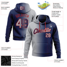 Load image into Gallery viewer, Custom Stitched Navy Gray-Red Gradient Fashion Sports Pullover Sweatshirt Hoodie