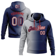 Load image into Gallery viewer, Custom Stitched Navy Gray-Red Gradient Fashion Sports Pullover Sweatshirt Hoodie