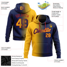 Загрузить изображение в средство просмотра галереи, Custom Stitched Navy Gold-Red Gradient Fashion Sports Pullover Sweatshirt Hoodie