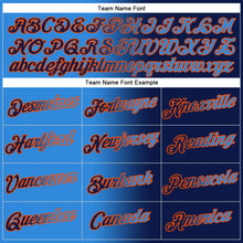 Загрузить изображение в средство просмотра галереи, Custom Stitched Navy Powder Blue-Orange Gradient Fashion Sports Pullover Sweatshirt Hoodie
