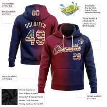 Загрузить изображение в средство просмотра галереи, Custom Stitched Navy Vintage USA Flag Maroon-City Cream Gradient Fashion Sports Pullover Sweatshirt Hoodie