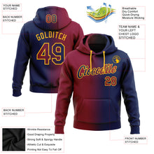 Загрузить изображение в средство просмотра галереи, Custom Stitched Navy Maroon-Gold Gradient Fashion Sports Pullover Sweatshirt Hoodie