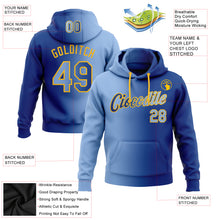 Загрузить изображение в средство просмотра галереи, Custom Stitched Royal Light Blue-Gold Gradient Fashion Sports Pullover Sweatshirt Hoodie