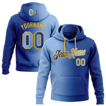 Загрузить изображение в средство просмотра галереи, Custom Stitched Royal Light Blue-Gold Gradient Fashion Sports Pullover Sweatshirt Hoodie